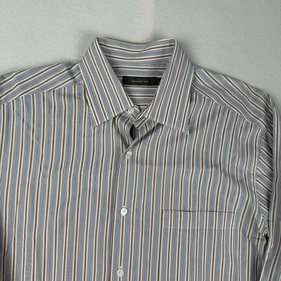 Ermenegildo Zegna Dress Shirt Men's Large Preppy Academia‎ Business Designer - Picture 1 of 8